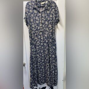 Eddie Bauer Navy Floral Maxi Dress tall